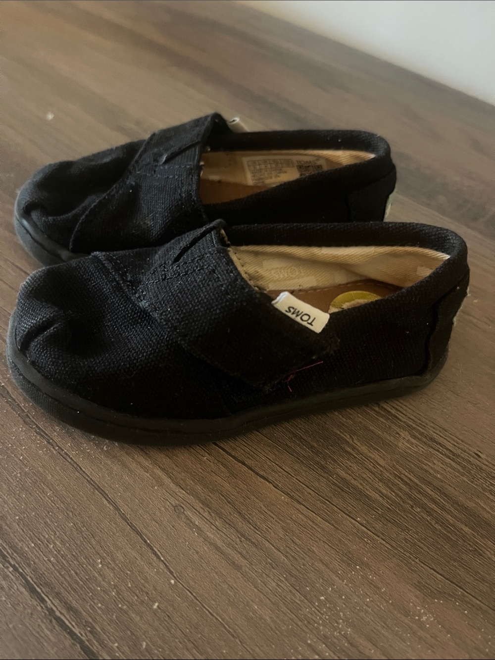 Toms Kids Black Slip-On Moccasins
